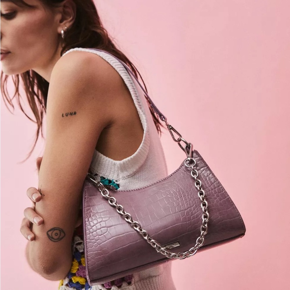 Urban Outfitter Kez Croc Lavender Shoulder Bag